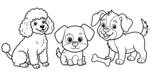 Cachorros para colorir - educação infantil (página 1)
